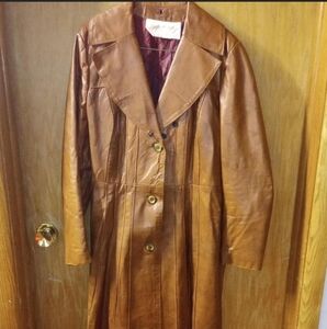 Vintage leather trench coat